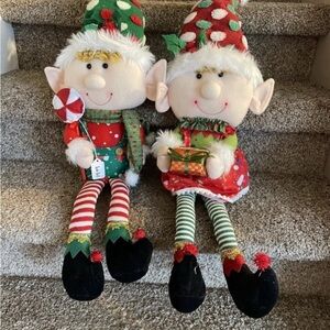 Festive Elf Plush Set - Red, Green, and White
